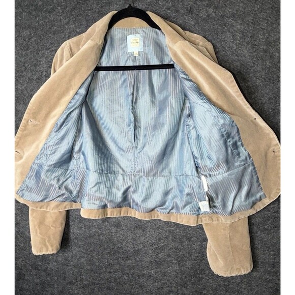 Old Navy Tan Velvet Blazer Jacket Lace Cuff Vintage Victorian Style Women's Sz M - Picture 12 of 12